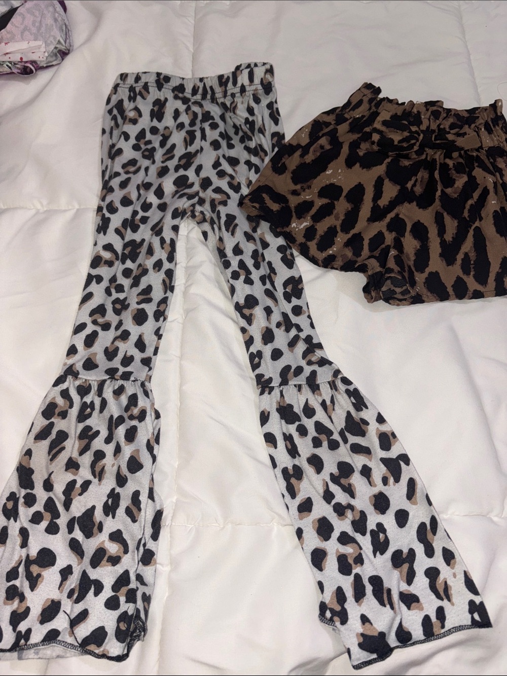 Girls' Leopard Print Bell Bottoms - Brown & Black